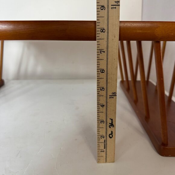 MCM Wooden Breakfast In Bed Tray Vintage Flip Top Reading Rack Sleek Storage - Picture 10 of 16